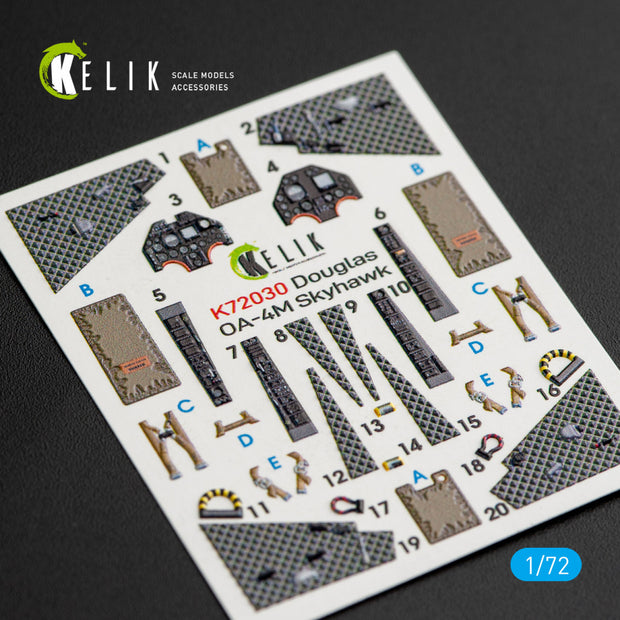 Interior 3D Decals Aircraft Douglas OA-4M Skyhawk (for Fujimi/Hobby 2000 model kit) KeliK K72030 Scale 1:72 USA