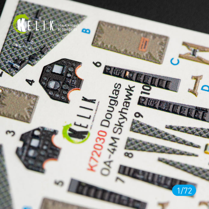 Interior 3D Decals Aircraft Douglas OA-4M Skyhawk (for Fujimi/Hobby 2000 model kit) KeliK K72030 Scale 1:72 USA