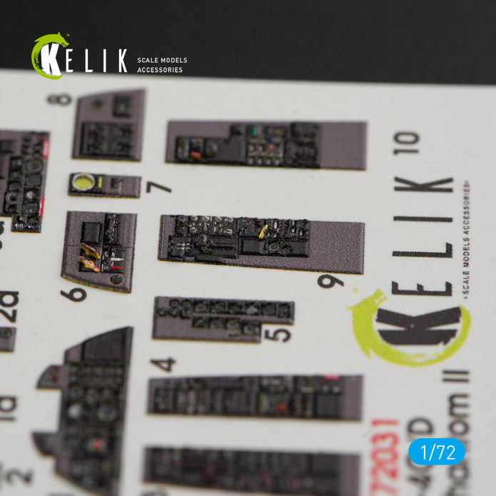 Interior 3D Decals Aircraft McDonnell Douglas F-4 (C,D) Phantom II (for Hasegawa model kit) KeliK K72031 Scale 1:72 USA