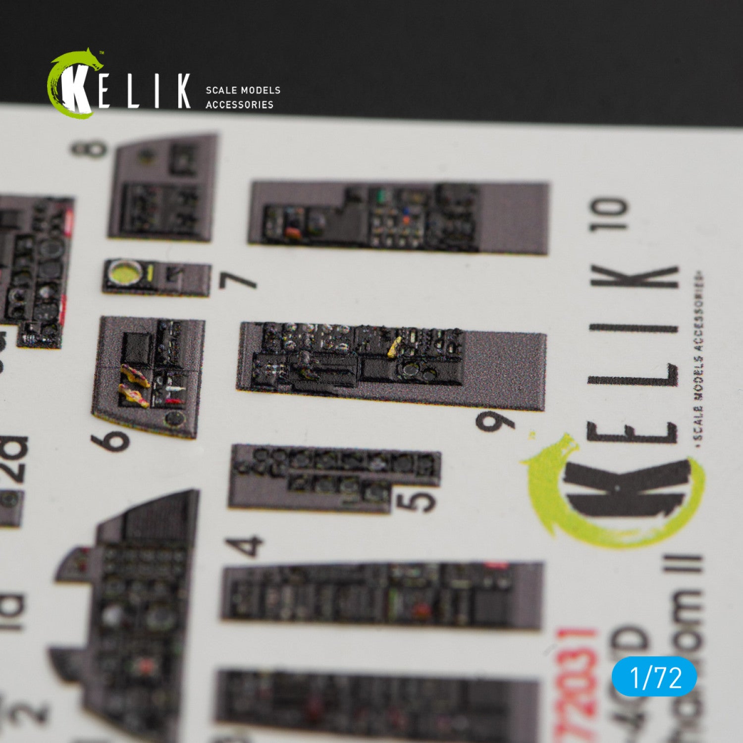 Interior 3D Decals Aircraft McDonnell Douglas F-4 (C,D) Phantom II (for Hasegawa model kit) KeliK K72031 Scale 1:72 USA
