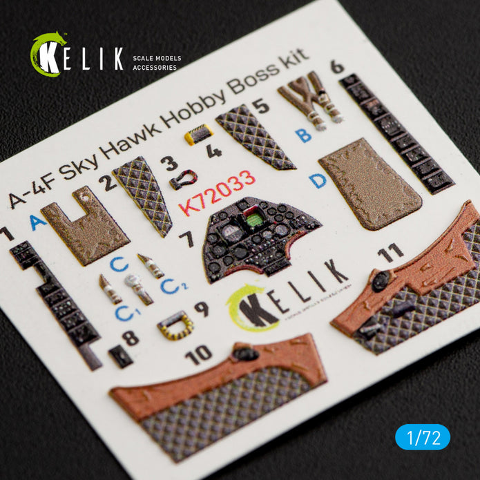 Interior 3D Decals Aircraft McDonnell Douglas A-4F "Skyhawk" (for HobbyBoss model kit) KeliK K72033 Scale 1:72 USA