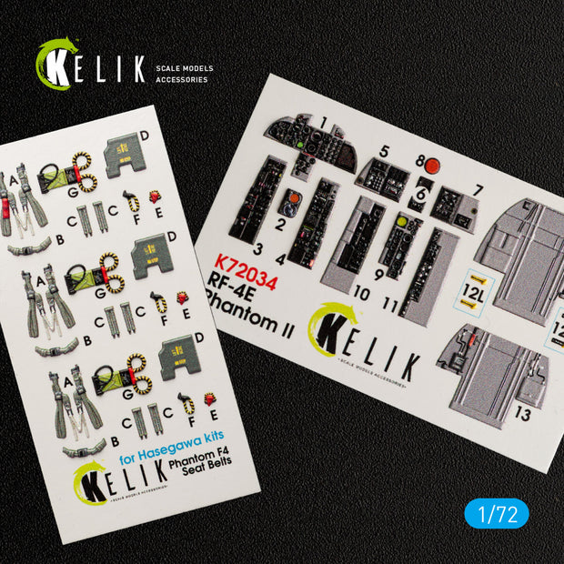 Interior 3D Decals RF-4E "Phantom II" (for Hasegawa model kit) USA KeliK K72034 Scale 1:72 USA
