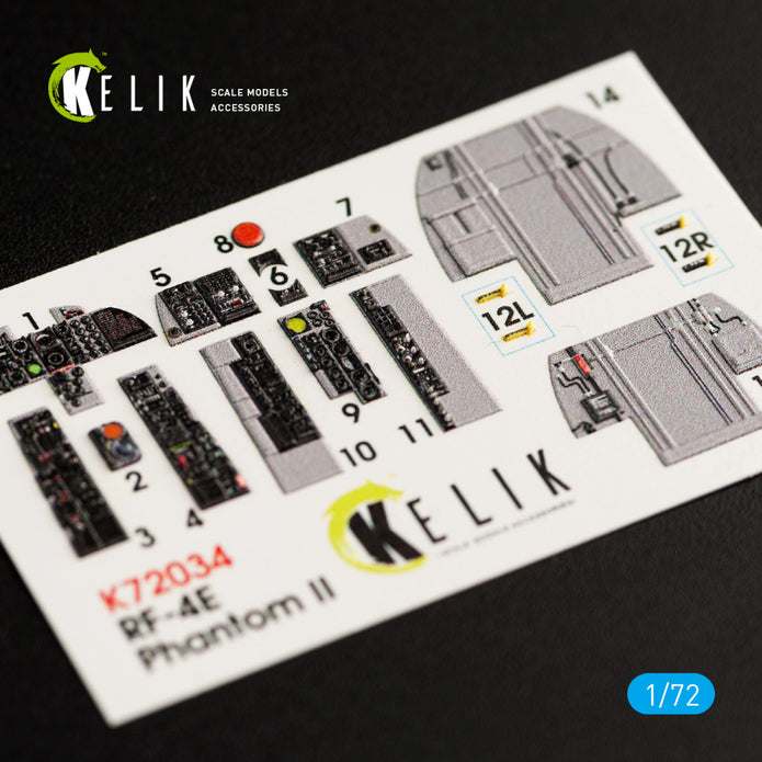 Interior 3D Decals RF-4E "Phantom II" (for Hasegawa model kit) USA KeliK K72034 Scale 1:72 USA