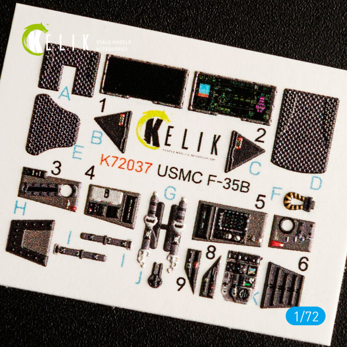 Interior 3D Decals McDonnell Douglas F-35B (for Academy model kit) KeliK K72037 Scale 1:72 USA