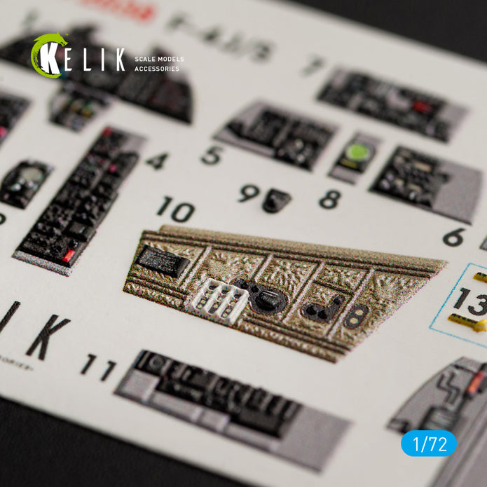 Interior 3D Decals Aircraft F-4J/S "Phantom II" (for Hasegawa model kit) KeliK K72038 Scale 1:72 USA