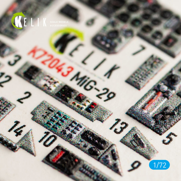 Interior 3D Decals MiG-29 Fulcrum-A 9-12 (for GWH model kit) KeliK K72043 Scale 1:72 Ukraine/USSR