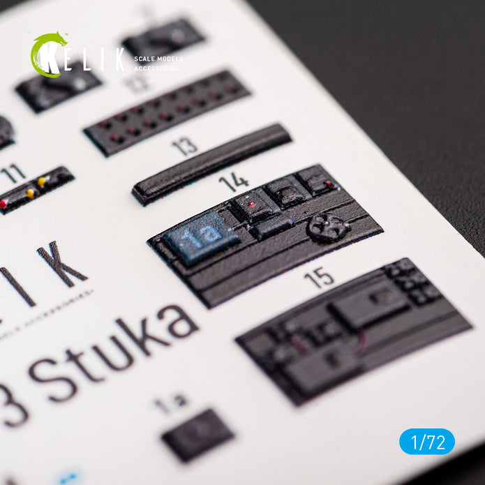 Interior 3D Decals Junkers Ju 87D-3 Stuka (for Special Hobby model kit) Scale 1:72 KeliK K72045 Germany (WW2)
