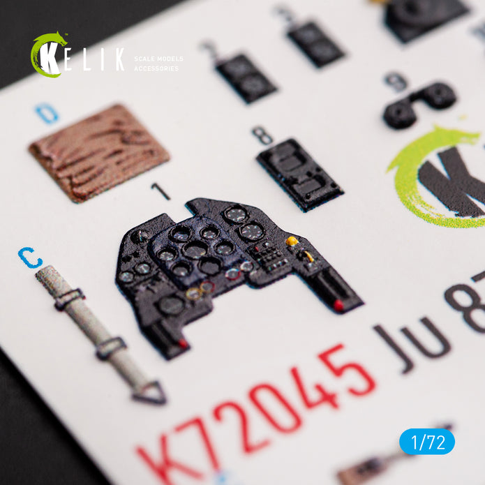 Interior 3D Decals Junkers Ju 87D-3 Stuka (for Special Hobby model kit) Scale 1:72 KeliK K72045 Germany (WW2)