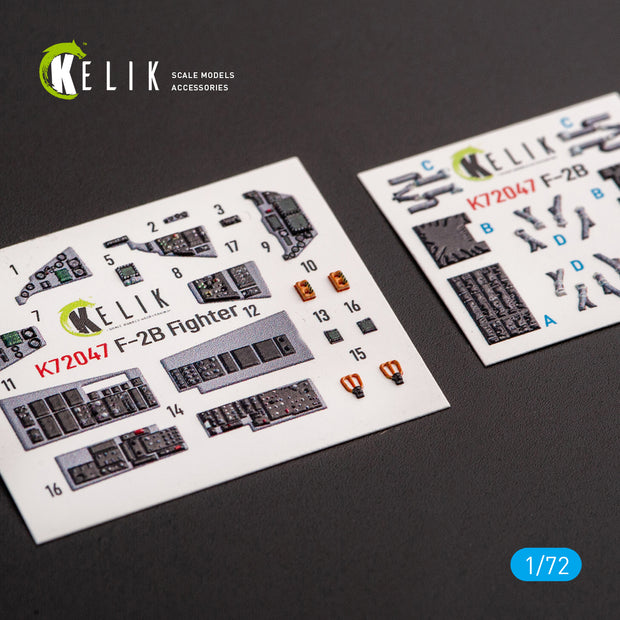 Interior 3D Decals JASDF F-2B Fighter (for FineMolds model kit) KeliK K72047 Scale 1:72 Japan