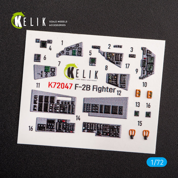 Interior 3D Decals JASDF F-2B Fighter (for FineMolds model kit) KeliK K72047 Scale 1:72 Japan