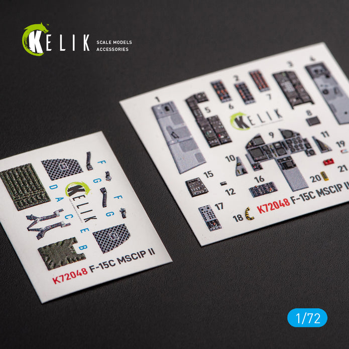 Interior 3D Decals F-15C MSIP II Eagle (for GWH model model kit) KeliK K72048 Scale 1:72 USA