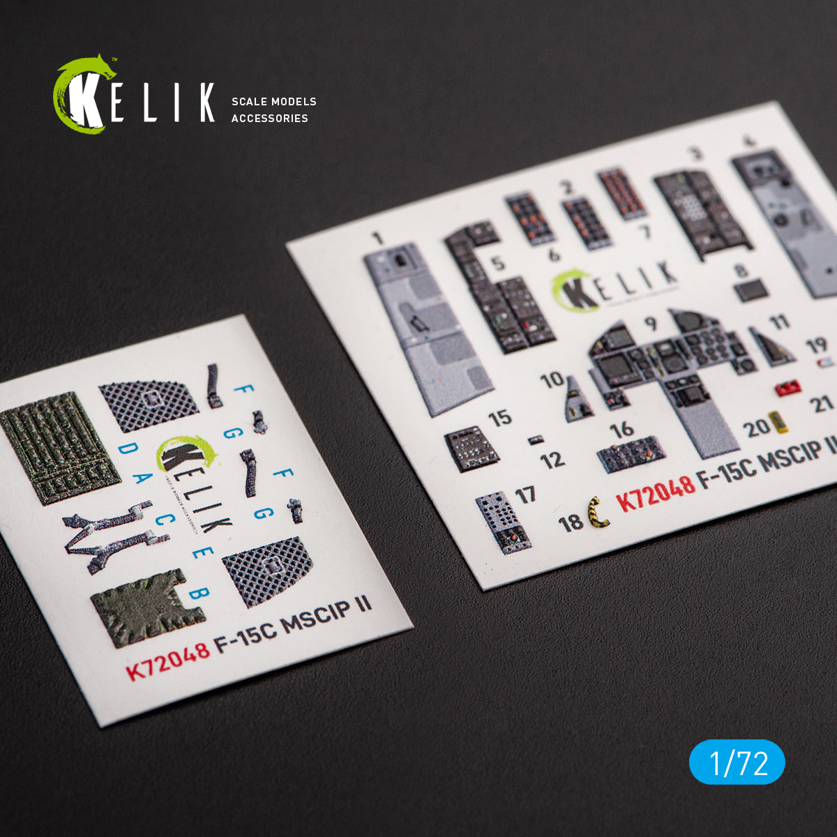 Interior 3D Decals F-15C MSIP II Eagle (for GWH model model kit) KeliK K72048 Scale 1:72 USA