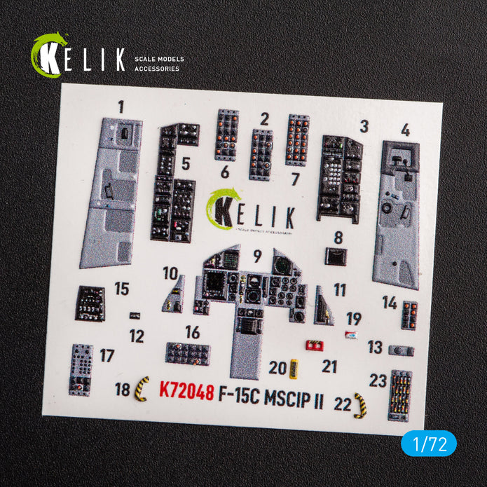 Interior 3D Decals F-15C MSIP II Eagle (for GWH model model kit) KeliK K72048 Scale 1:72 USA