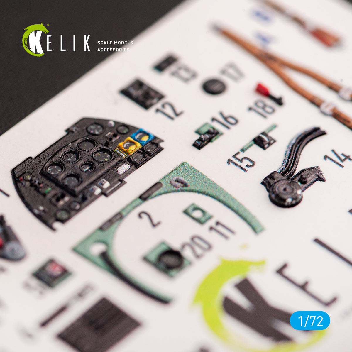 Interior 3D Decals Supermarine Spitfire F.Mk.22 (for Airfix model kit) KeliK K72050 Scale 1:72 United Kingdom (WW2)