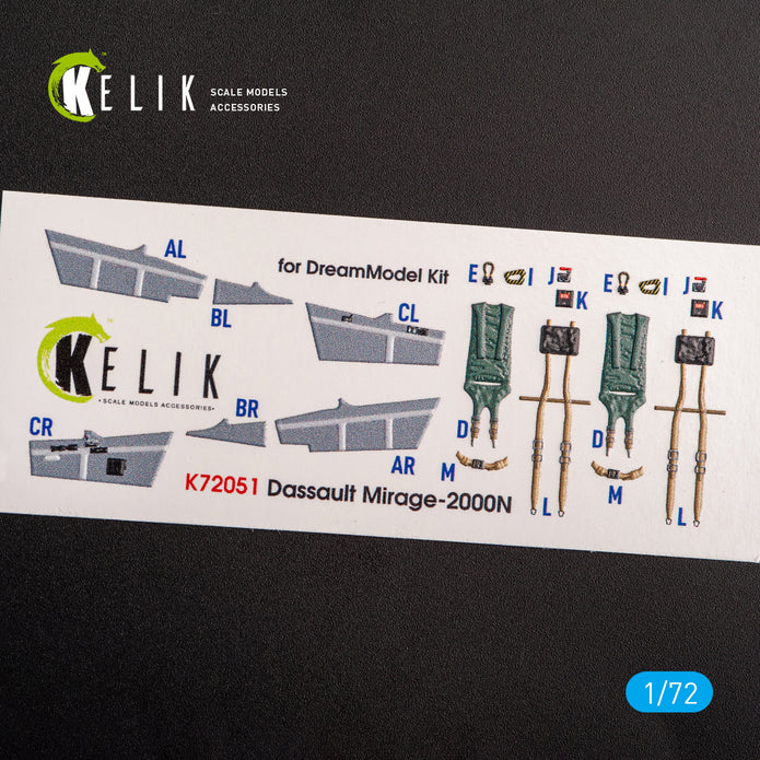 Interior 3D Decals Dassault Mirage 2000N (for Dream Model kit) Scale 1:72 KeliK K72051 France