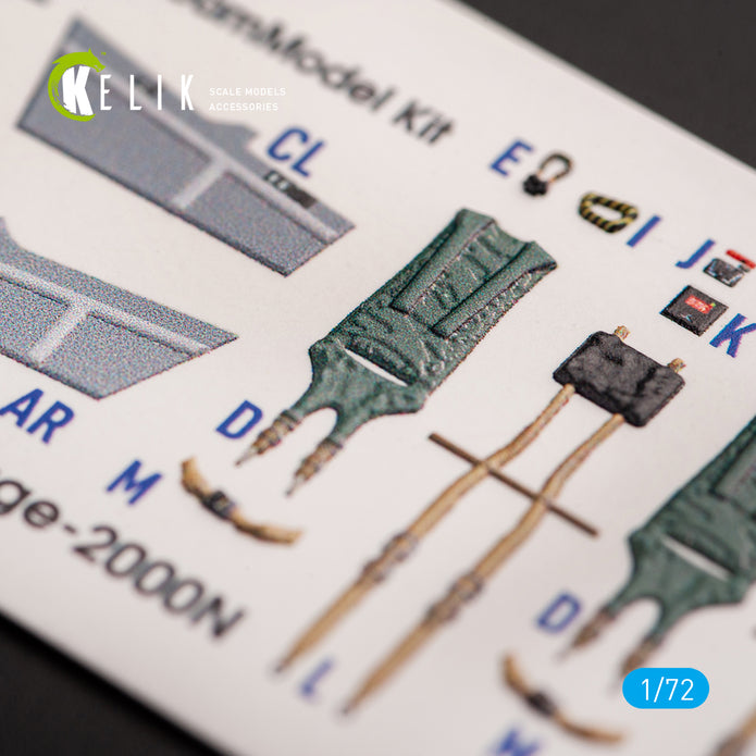 Interior 3D Decals Dassault Mirage 2000N (for Dream Model kit) Scale 1:72 KeliK K72051 France