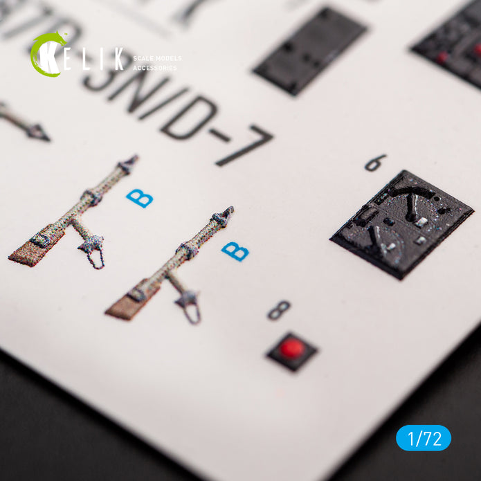 Interior 3D Decals Junkers Ju87D-3N/D-7 (for Fujimi/Hobby 2000 model kit) Scale 1:72 KeliK K72052 Germany (WW2)