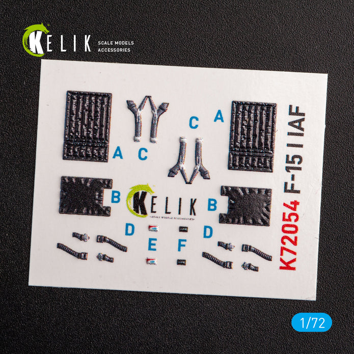 Interior 3D Decals Aircraft F-15I IAF Ra`am (for GWH model kit) KeliK K72054 Scale 1:72 Israel