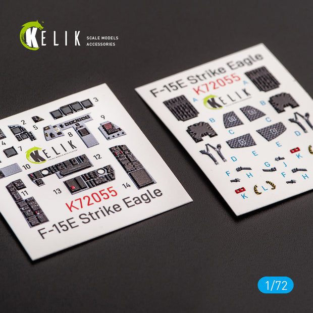 Interior 3D Decals Aircraft F-15E Strike Eagle (for Revell model kit) KeliK K72055 Scale 1:72 USA
