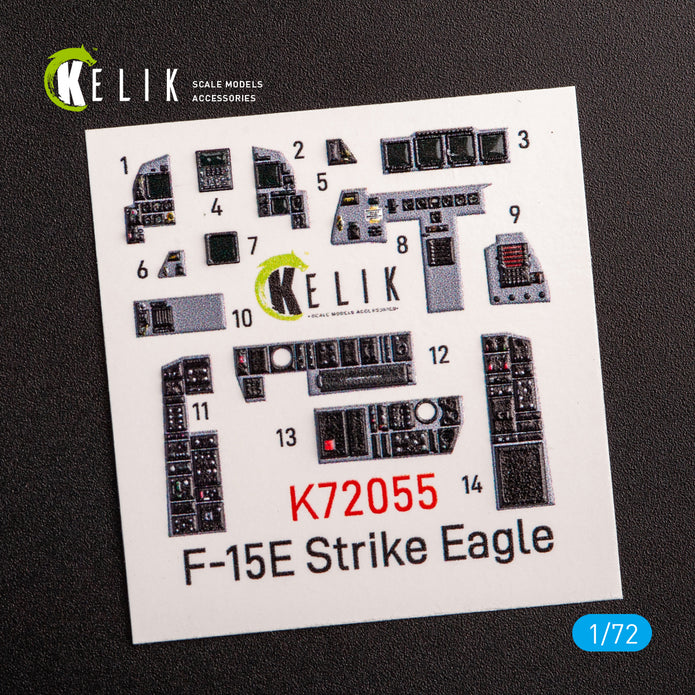 Interior 3D Decals Aircraft F-15E Strike Eagle (for Revell model kit) KeliK K72055 Scale 1:72 USA