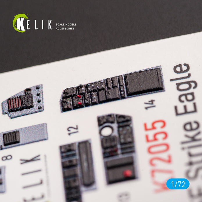 Interior 3D Decals Aircraft F-15E Strike Eagle (for Revell model kit) KeliK K72055 Scale 1:72 USA