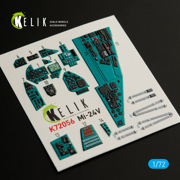 Interior 3D Decals Mi-24V (for HobbyBoss model kit) Scale1:72 KeliK K72056 Ukraine/USSR