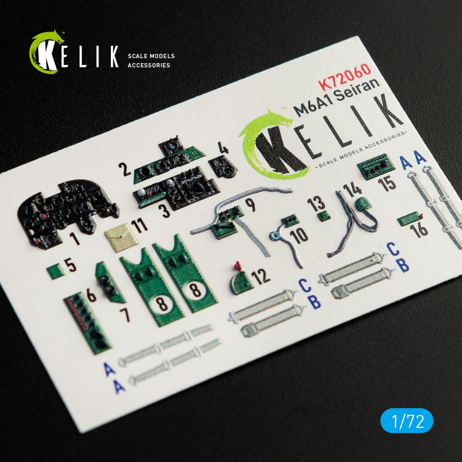 Interior 3D Decals Aichi M6A1 Seiran (for Tamiya Model Kit) Scale 1:72 KeliK K72060 Japan (WW2)