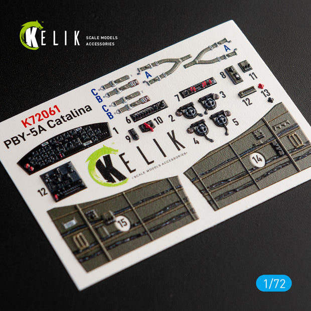Interior 3D Decals Consolidated PBY-5A Catalina (for Academy Model Kit) Scale 1:72 KeliK K72061 USA (WW2)