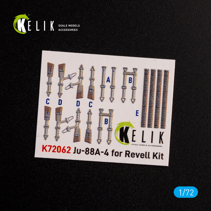 Interior 3D Decals Aircraft Junkers JU 88 A-4 (for Revell model kit) Scale 1:72 KeliK K72062 Germany (WW2)