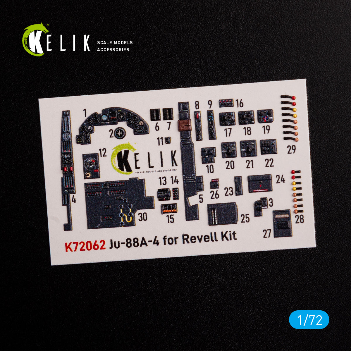 Interior 3D Decals Aircraft Junkers JU 88 A-4 (for Revell model kit) Scale 1:72 KeliK K72062 Germany (WW2)