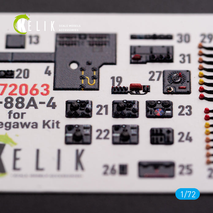 Junkers JU 88 A-4 Interior 3D Decals (for Hasegawa Model Kit) Scale 1:72 KeliK K72063 Germany (WW2)