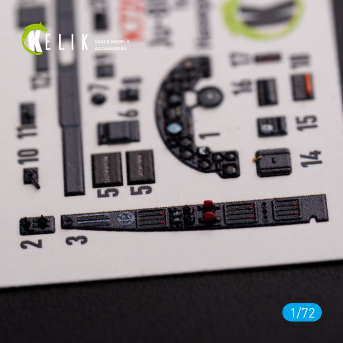 Junkers JU 88 A-4 Interior 3D Decals (for Hasegawa Model Kit) Scale 1:72 KeliK K72063 Germany (WW2)