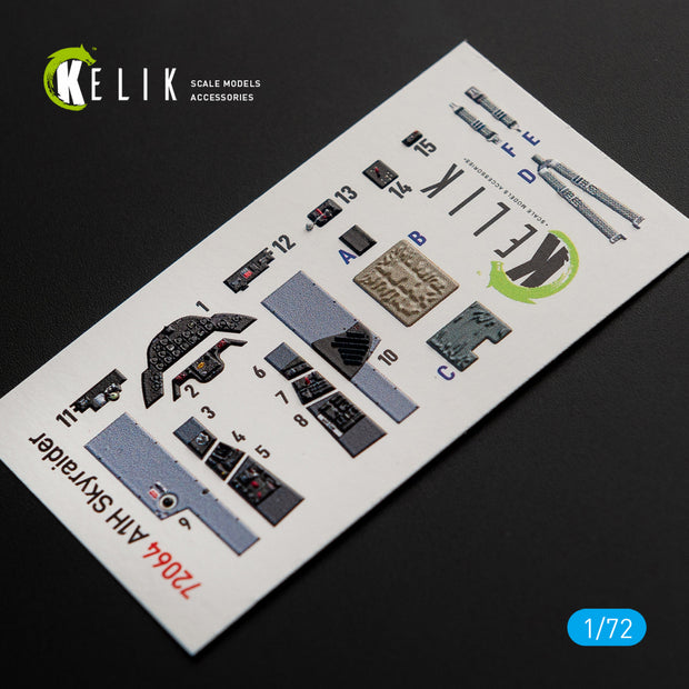 Douglas A1H Skyraider Interior 3D Decals (for Hasegawa Model Kit) Scale 1:72 KeliK K72064 USA