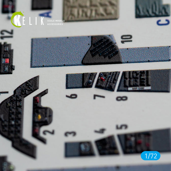Douglas A1H Skyraider Interior 3D Decals (for Hasegawa Model Kit) Scale 1:72 KeliK K72064 USA
