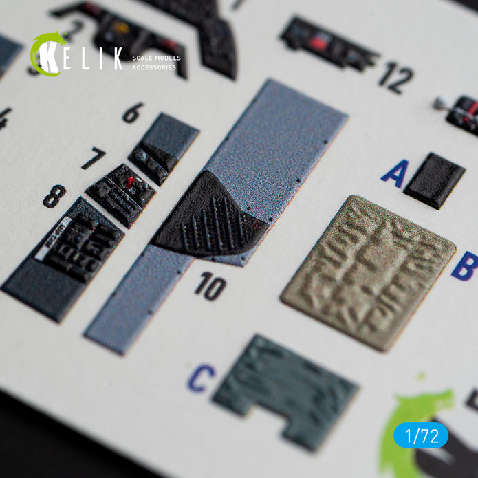 Douglas A1H Skyraider Interior 3D Decals (for Hasegawa Model Kit) Scale 1:72 KeliK K72064 USA