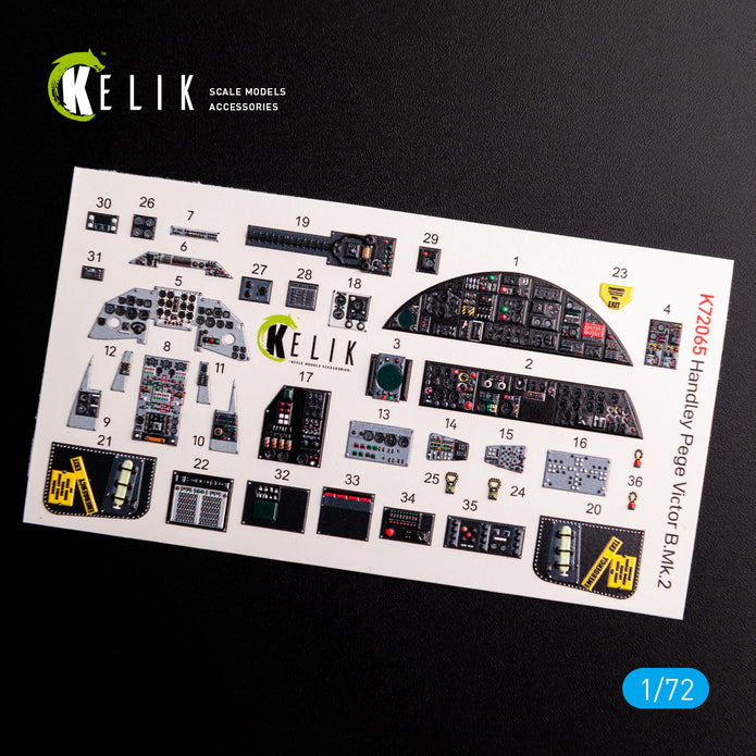 Handley Page Victor B Mk2 Interior 3D Decals (for Airfix Model Kit) Scale 1:72 K72065 United Kingdom