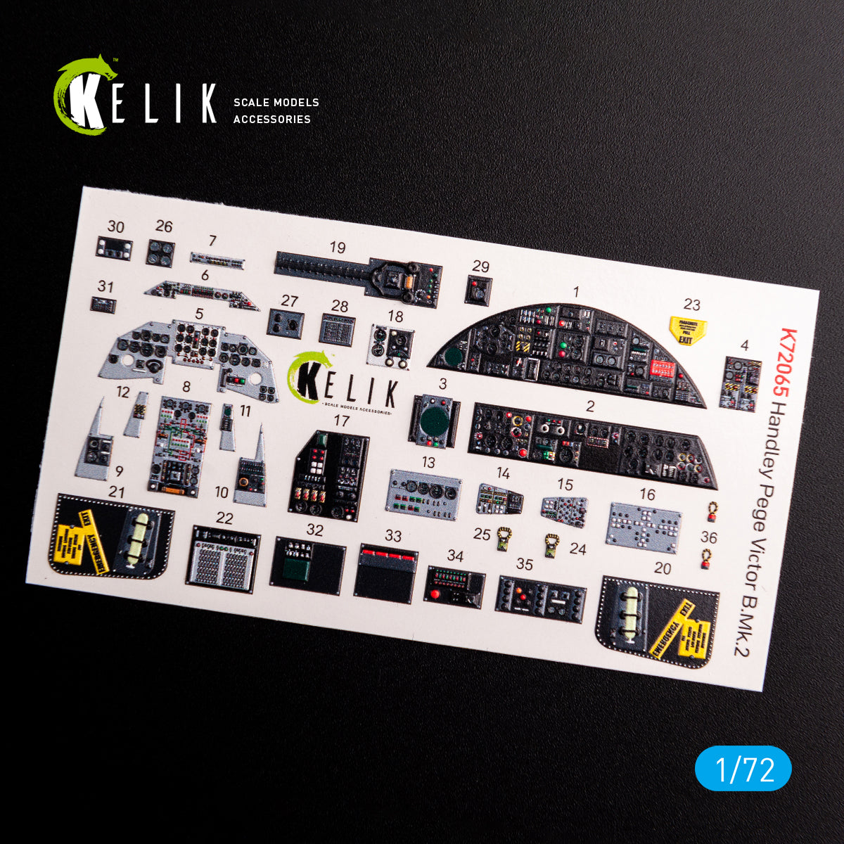 Handley Page Victor B Mk2 Interior 3D Decals (for Airfix Model Kit) Scale 1:72 K72065 United Kingdom