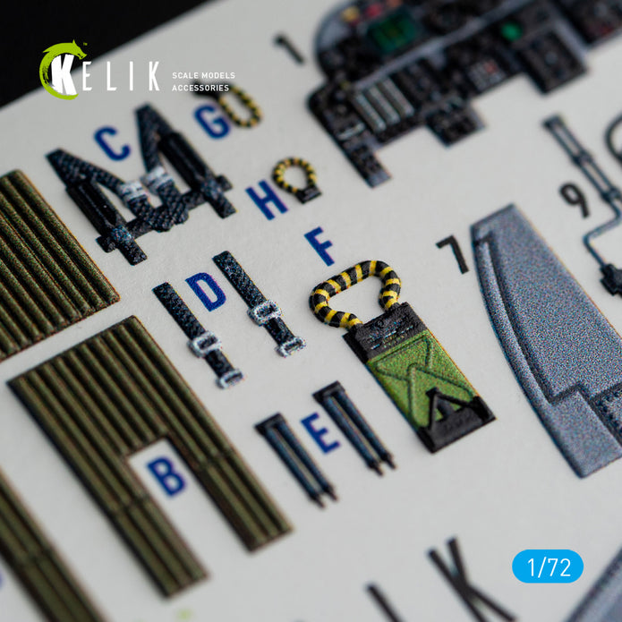 Grumman A-6E Intruder Interior 3D Decals (for Italeri Model Kit) Scale 1:72 KeliK K72067 USA