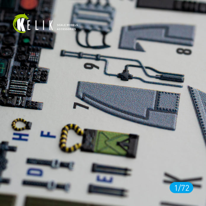 Grumman A-6E Intruder Interior 3D Decals (for Italeri Model Kit) Scale 1:72 KeliK K72067 USA
