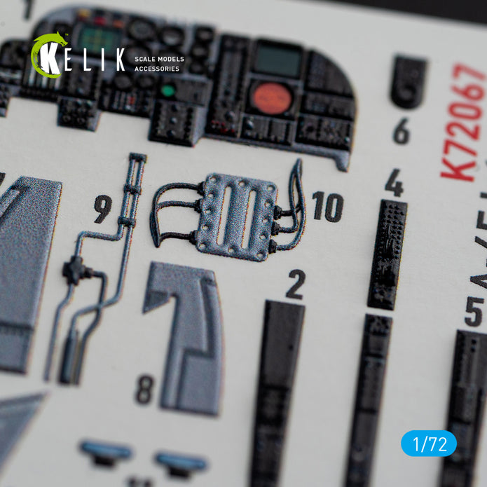 Grumman A-6E Intruder Interior 3D Decals (for Italeri Model Kit) Scale 1:72 KeliK K72067 USA