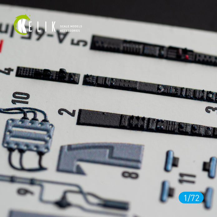 Grumman A-6E Intruder Interior 3D Decals (for Italeri Model Kit) Scale 1:72 KeliK K72067 USA