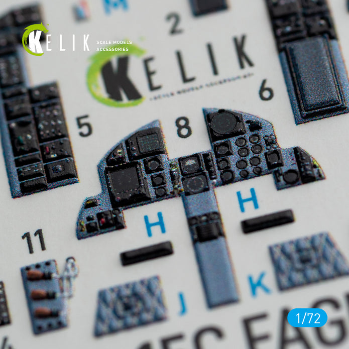 F-15C Strike Eagle Interior 3D Decals (for Hasegawa Model Kit) Scale 1:72 KeliK K72072 USA