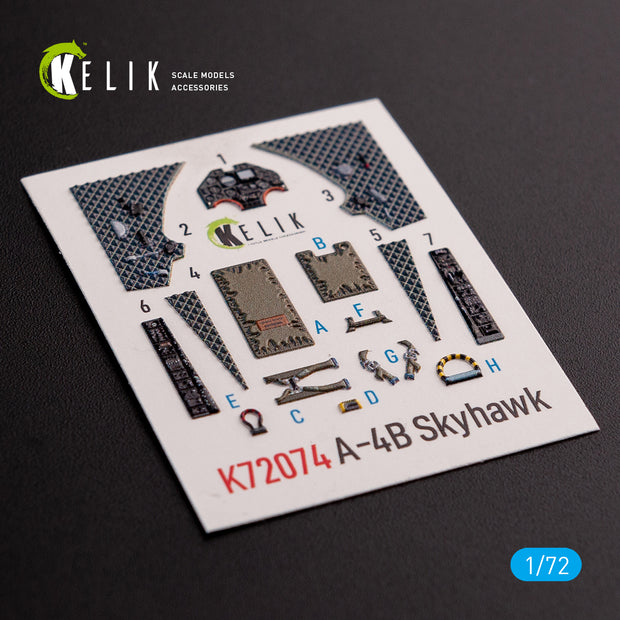 Douglas A-4B "Skyhawk" Interior 3D Decals (for Hobby 2000/Fujimi Model Kit) Scale 1:72 K72074 USA