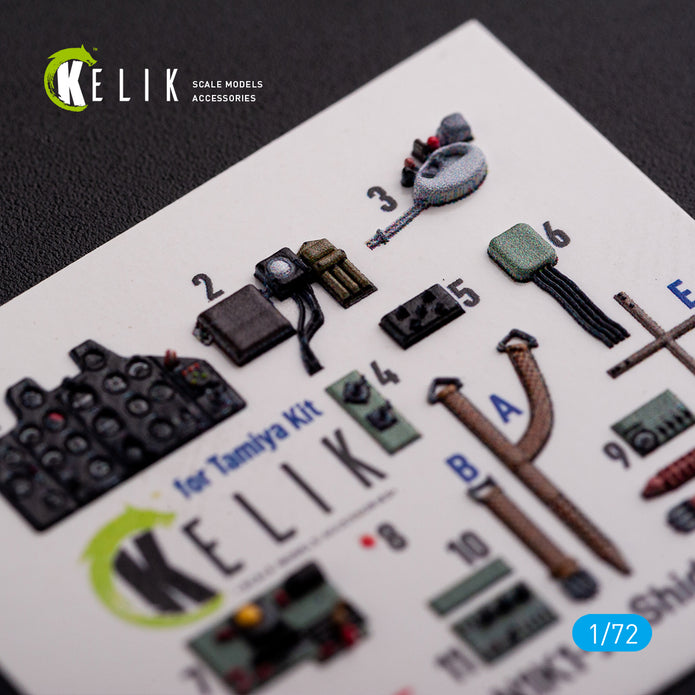 Kawanishi N1K1-Ja Shiden Type 11 Interior 3D Decals (for Tamiya Model Kit) Scale 1:72 KeliK K72075 Japan (WW2)