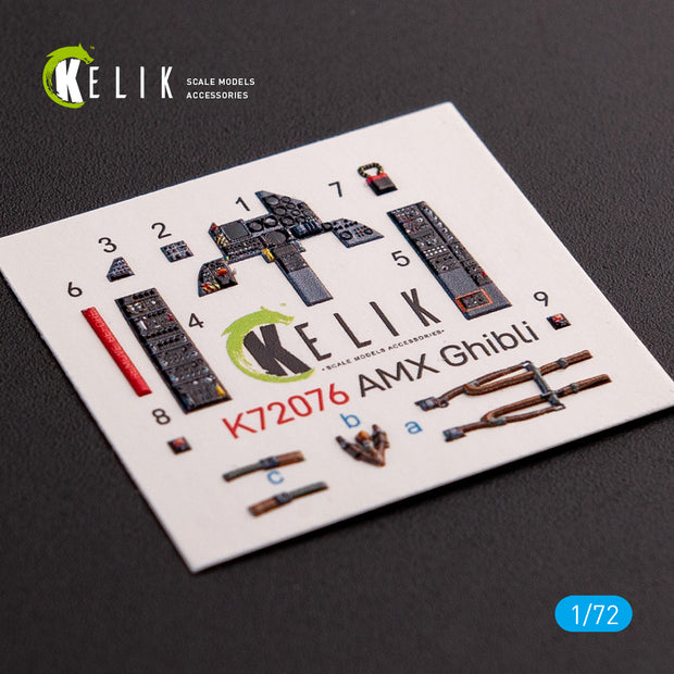 Amx Ghibli Interior 3D Decals (for Italeri Model Kit) Scale 1:72 KeliK K72076 Brazil