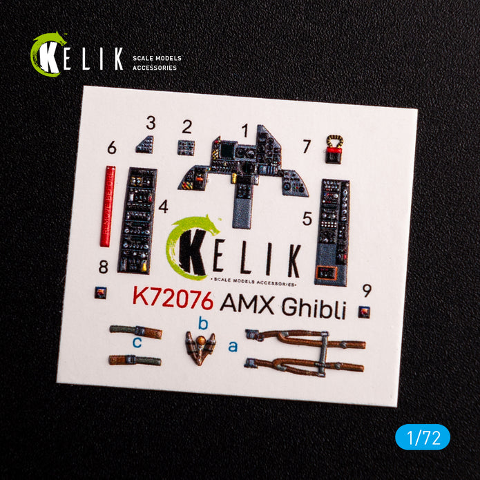 Amx Ghibli Interior 3D Decals (for Italeri Model Kit) Scale 1:72 KeliK K72076 Brazil