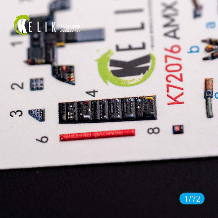 Amx Ghibli Interior 3D Decals (for Italeri Model Kit) Scale 1:72 KeliK K72076 Brazil