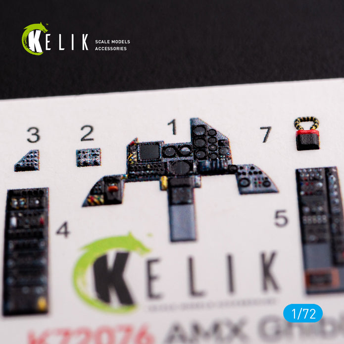 Amx Ghibli Interior 3D Decals (for Italeri Model Kit) Scale 1:72 KeliK K72076 Brazil
