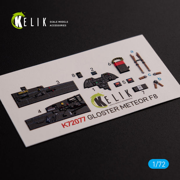 Gloster Meteor F.8 Interior 3D Decals (for Airfix Model Kit) Scale 1:72 KeliK K72077 United Kingdom (WW2)