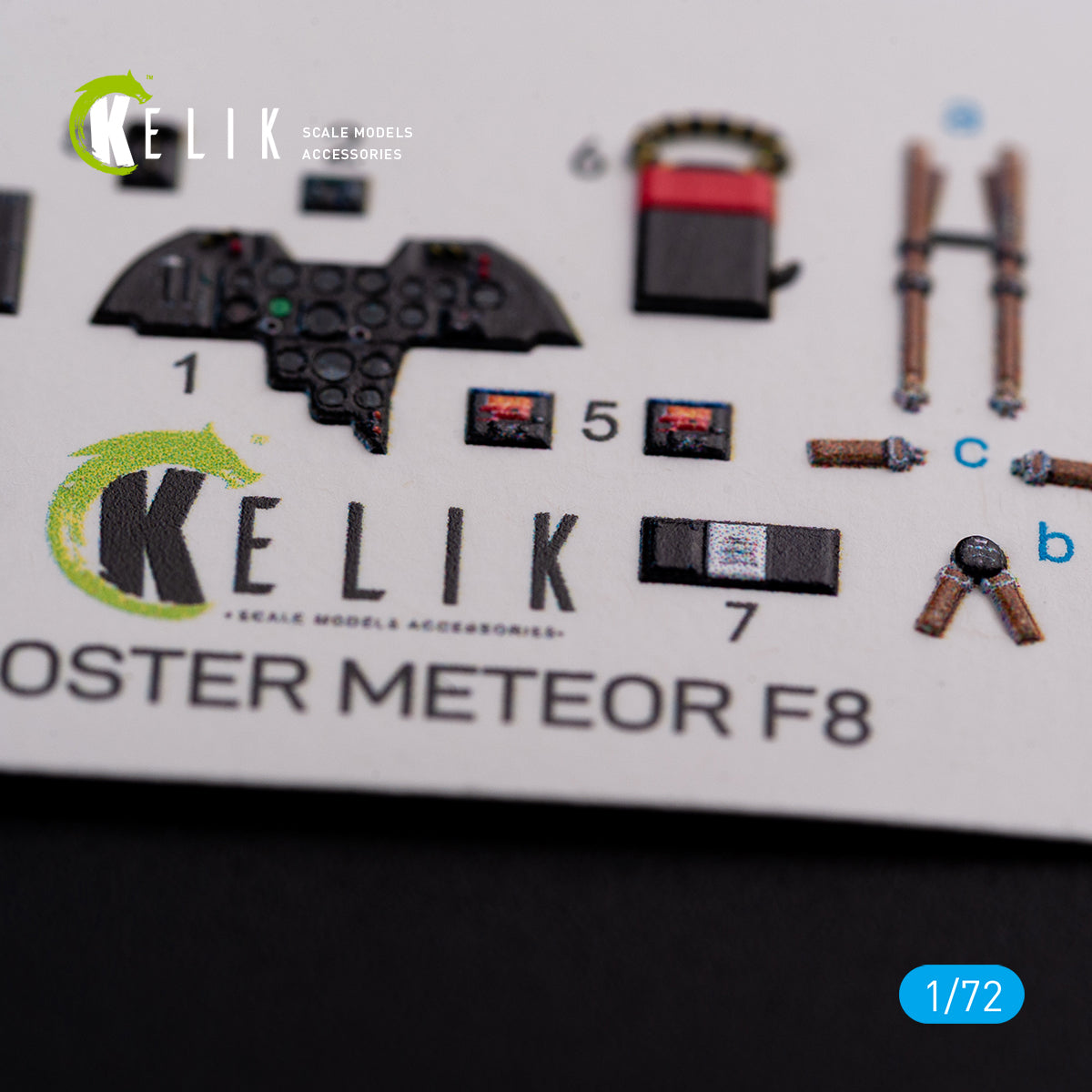 Gloster Meteor F.8 Interior 3D Decals (for Airfix Model Kit) Scale 1:72 KeliK K72077 United Kingdom (WW2)